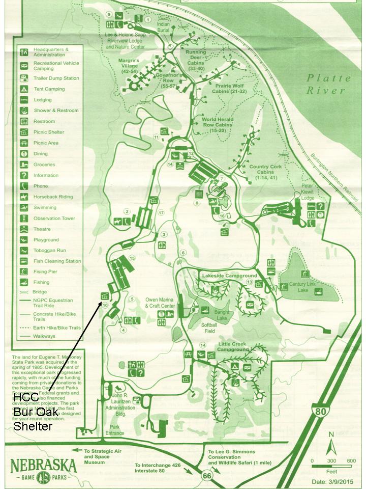 Mahoney State Park Map Calendar Of Events - 2016